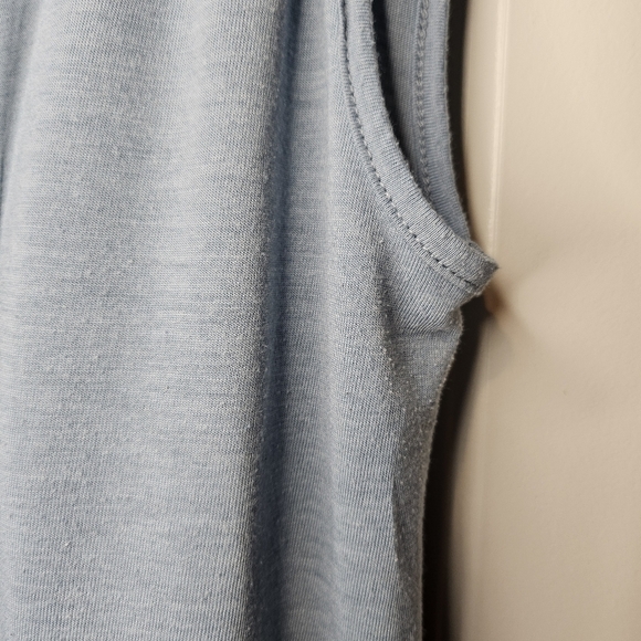 North River Womens Jersey V Neck Soft Blue Knit Lagenlook Flowy Top Size Medium - Picture 7 of 10